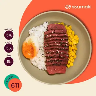 Beef steak cơm donburi - H9 - 205.000 ₫ tại Soumaki - Your Healthy Food Soulmate - Lý Tự Trọng