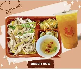 Hình ảnh (Combo Gà Cãi Nước Sôi ) Mua 1 Cơm Gà Xé Tặng 1 Trà Chanh