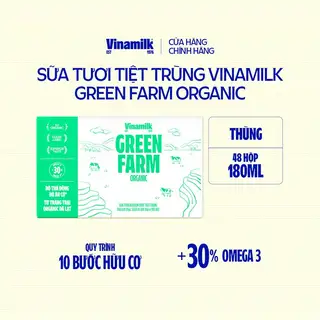 Hình ảnh Thùng 48 hộp Sữa tươi Vinamilk 100% Organic không đường 180ml_04GO10_THUNG
