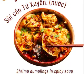 Hình ảnh Sủi cảo tôm thủy tinh nước cay Tứ Xuyên (3 viên)