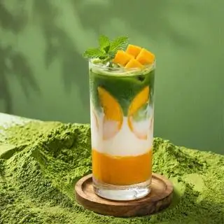 Hình ảnh Matcha latte xoài - Mango matcha latte