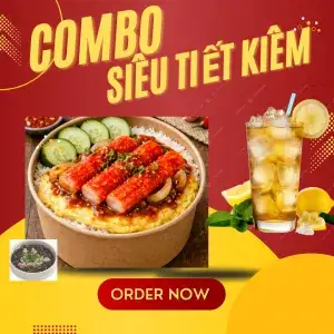 Hình ảnh Combo cơm thanh cua sốt + canh rong biển thịt bằm + nước