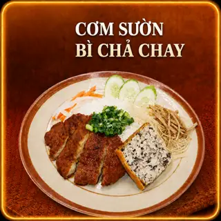 Hình ảnh Cơm tấm sườn bì chả chay