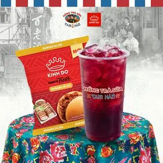 Hình ảnh Combo Tròn Vị (1 Lục Trà Nho L + 1 Bánh Burger Xá Xíu)