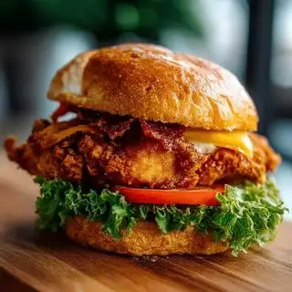 Burger gà giòn kẹp trứng - 42.000 ₫ tại Tacos Vị Nhà - Đồng Đen