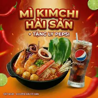 Hình ảnh Mì kimchi - hải sản - kèm ly Pepsi 360ml