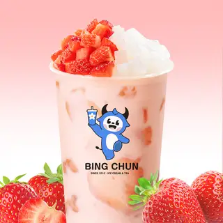 Hình ảnh Trà sữa thạch dâu vị lài 700ml