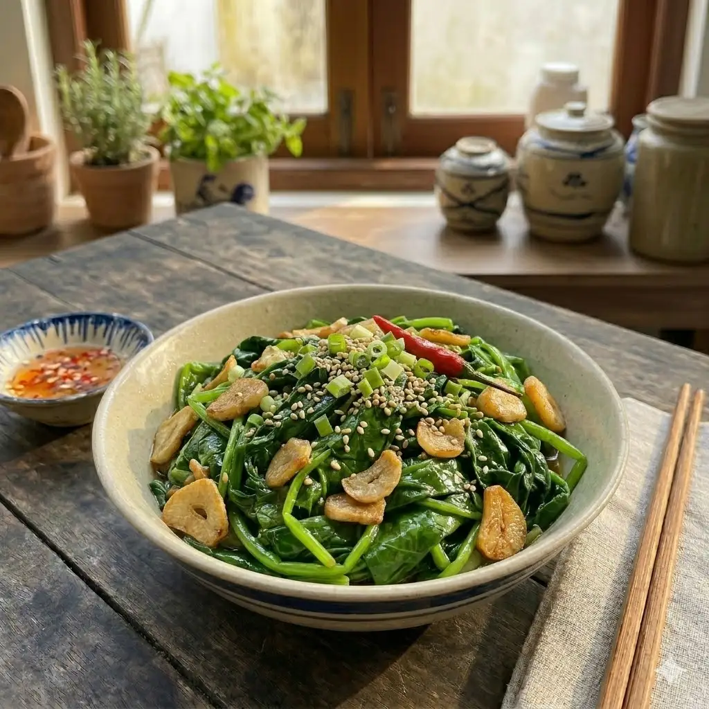 Hình ảnh Mồng tơi xào tỏi