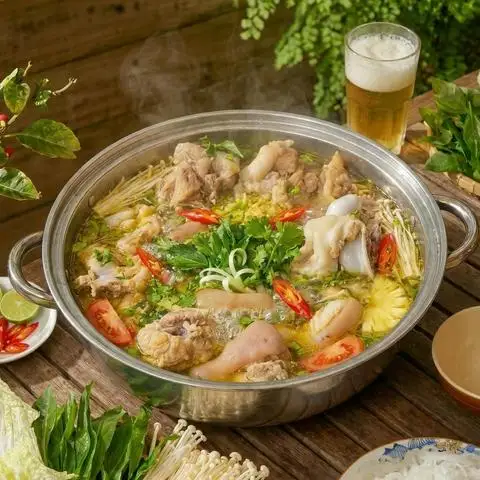 Hình ảnh Lẩu Giò Heo Hầm Xương Ống Chua Cay - Trung Lân 4