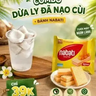 Hình ảnh Combo dừa + bánh Nabati (nạo cơm dừa)