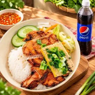Hình ảnh Cơm tấm sườn chả + Pepsi
