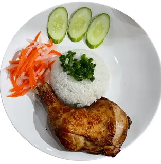 Hình ảnh Cơm tấm gà rôti cháy tỏi