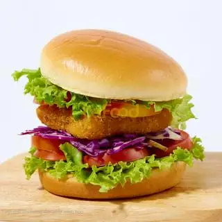Hình ảnh Combo burger fillet cá - trà sữa truyền thống trân châu oloong