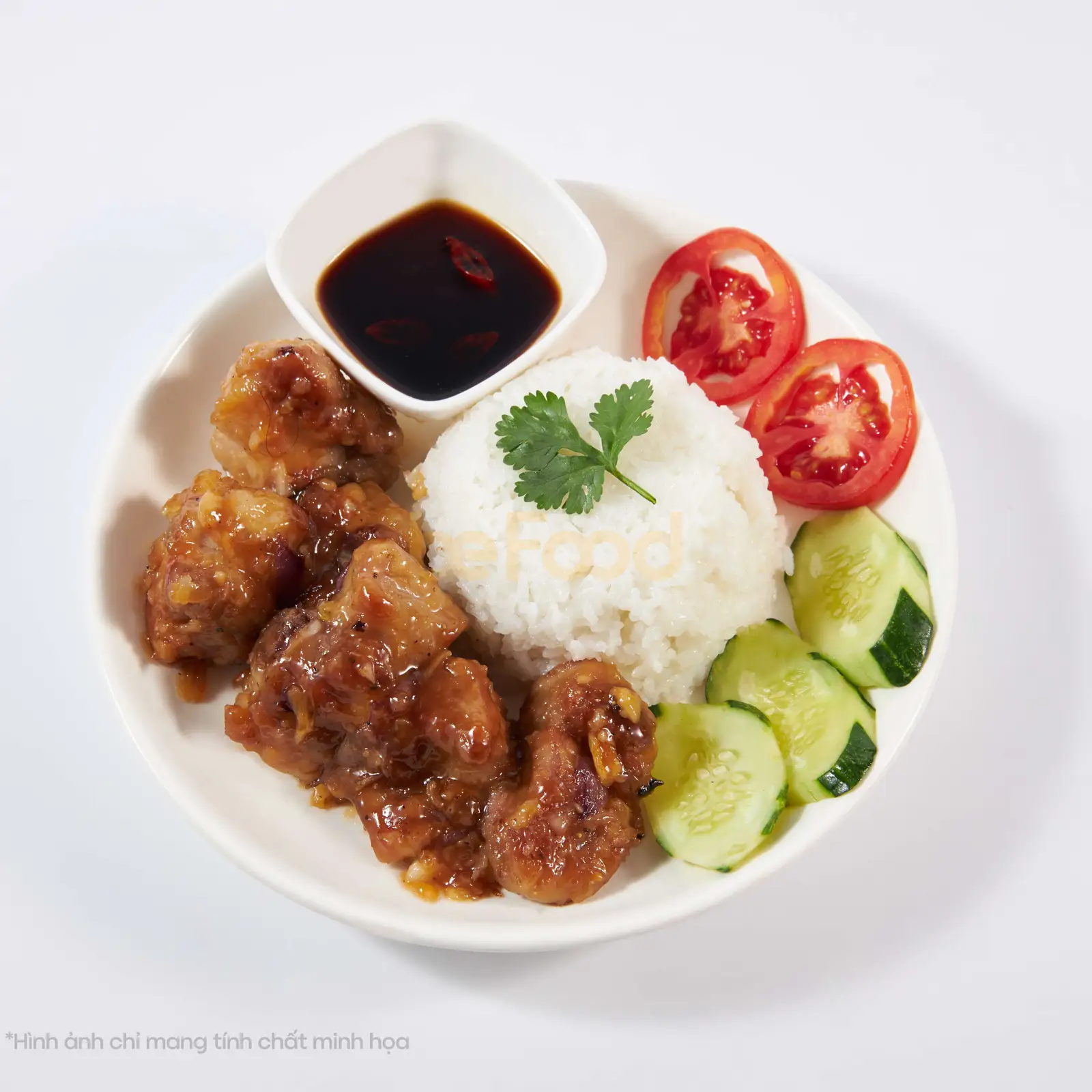 Cơm Sườn ram bắt cơm - 55.000 ₫ tại Hương Quán - Bún Bò, Bánh Canh Cua & Cơm Trưa - Tôn Đản