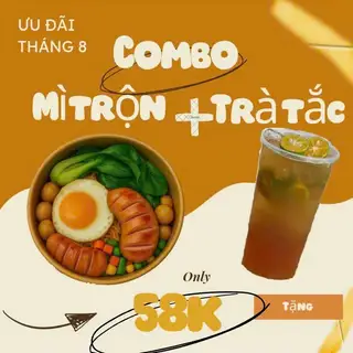 Hình ảnh  combo 1 mình vẫn vui ( 1 mì trộn full topping tặng 1 trà tắc)