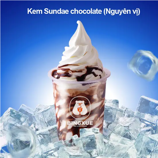 Kem Sundae Chocolate - Nguyên Vị - 32.000 ₫ tại Bingxue - Kem & Trà Sữa - 64 Vĩnh Hội