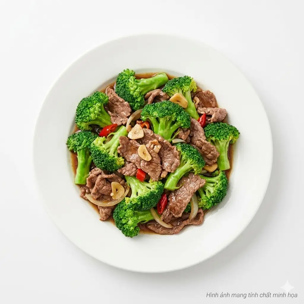 Hình ảnh Cơm chiên bò xào bông cải xanh