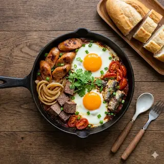 Hình ảnh Trứng - pate - chả - cá mòi