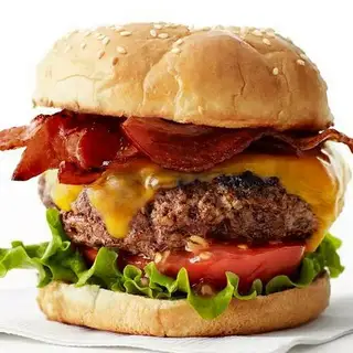 Hình ảnh Burger bò Úc - thịt heo xông khói