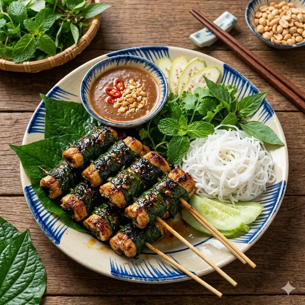 Hình ảnh Gan lợn tươi nướng lá lốt