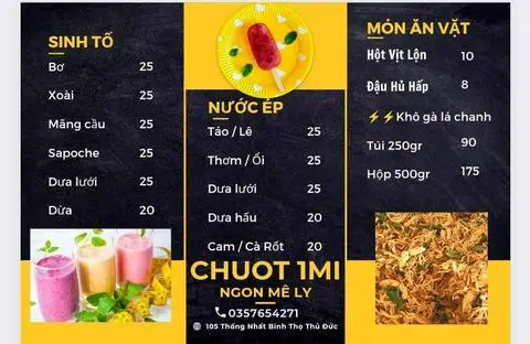 Hình ảnh Chuột 1 Mí - Nước Ép & Đồ Ăn Vặt - Thống Nhất