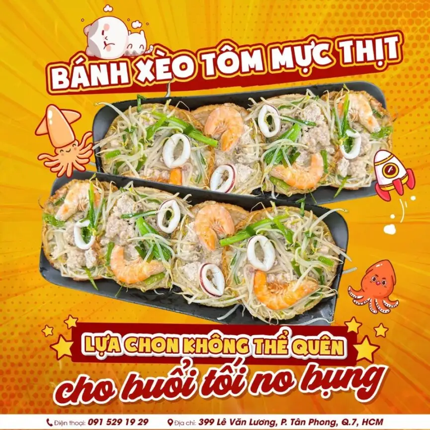 Bánh xèo (cẩm) tôm mực thịt  - 79.000 ₫ tại Phan Rang Quán - Bánh Căn & Nem Cuốn - Lê Văn Lương