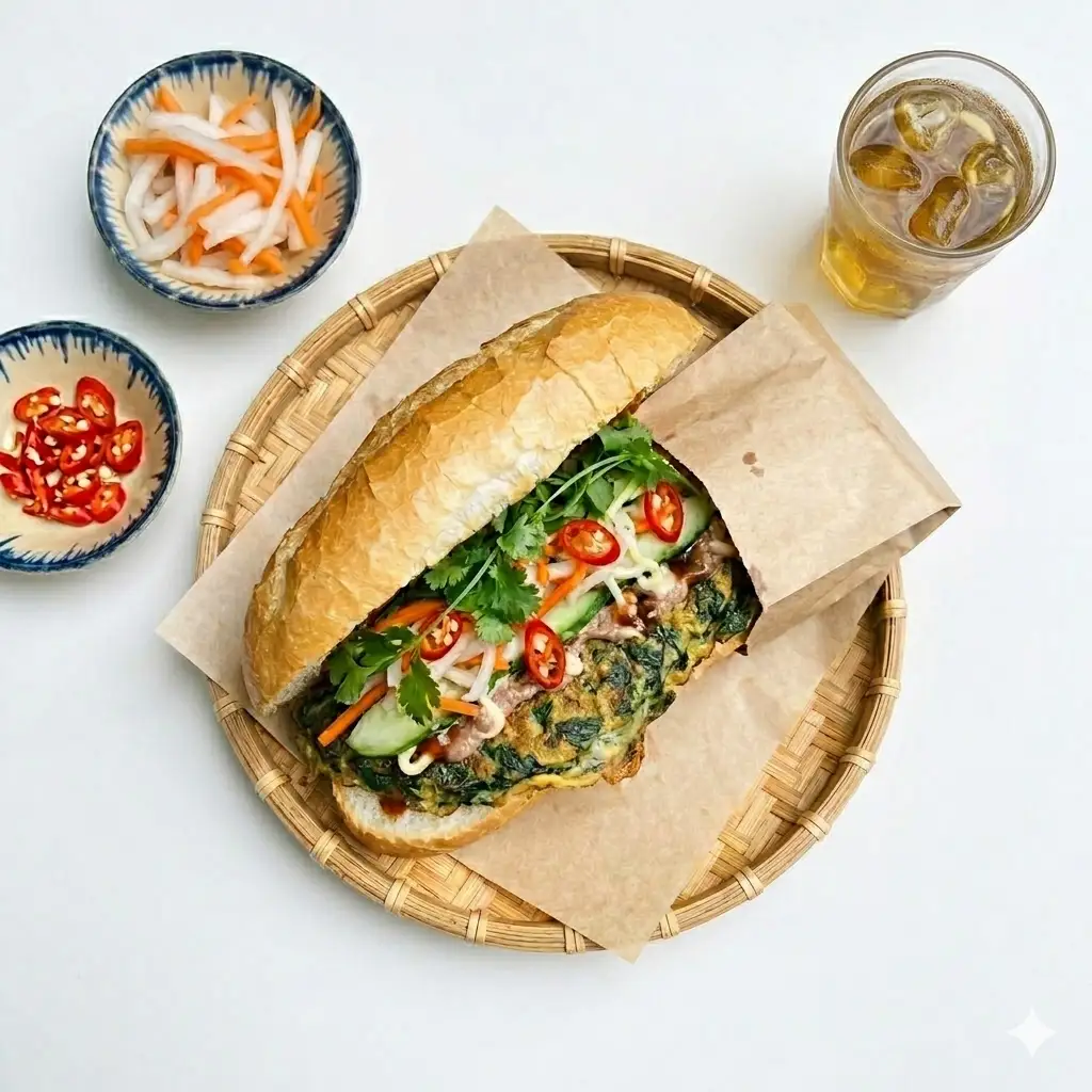 Bánh Mì Kẹp thịt truyền thống - 30.000 ₫ tại Bánh Mì Bé Kẹo - Điện Biên Phủ
