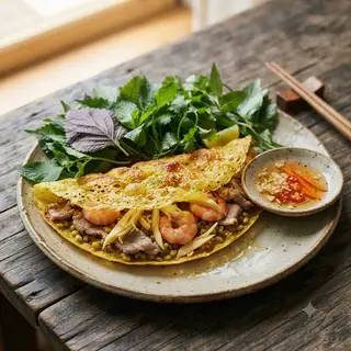 Hình ảnh Bánh xèo tôm thịt củ hủ dừa