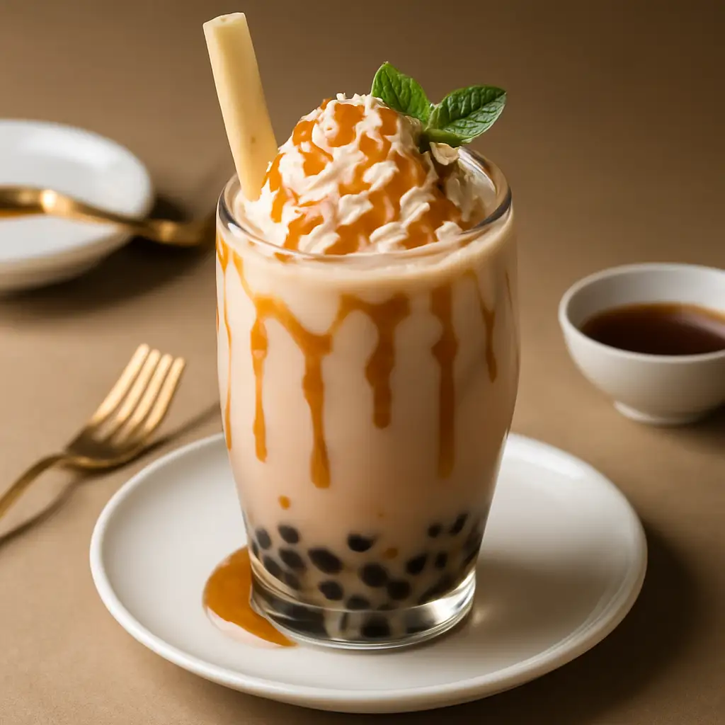 Trà sữa caramel - 35.000 ₫ tại Green Bean Coffee & Tea - Phạm Hùng