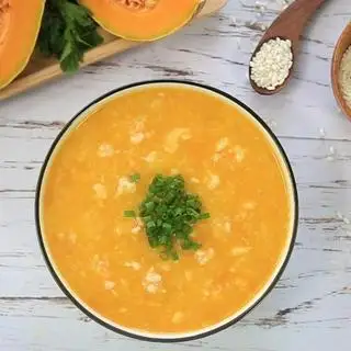 Hình ảnh Cháo thịt heo bí đỏ