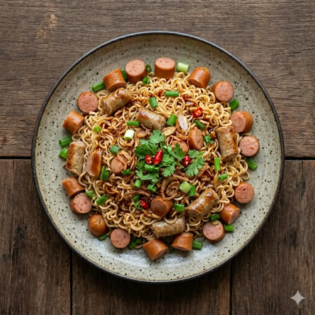 Mì trộn Indomie xúc xích - 35.000 ₫ tại Mì Trộn Cay, Cá Viên Chiên & Gà Sốt Cay - Anh Thư - Phạm Thế Hiển