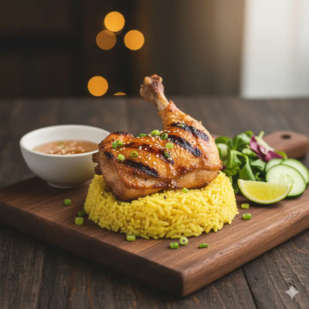 Hình ảnh Cơm Gà Nướng + Bì + Chả