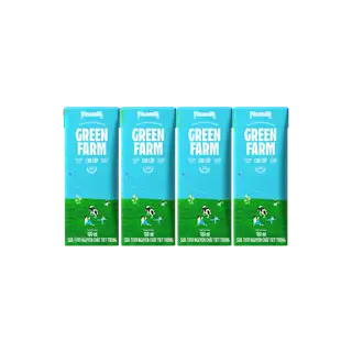 Hình ảnh Sữa tươi tiệt trùng Green Farm 100% không đường - Lốc 4 Hộp x 180ml_04GT13_LOC
