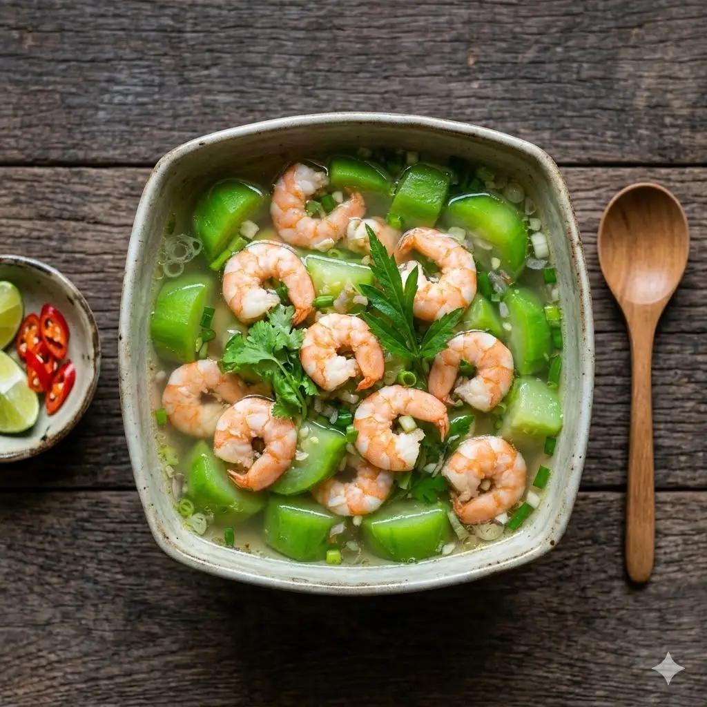 Hình ảnh Canh bầu nấu tôm