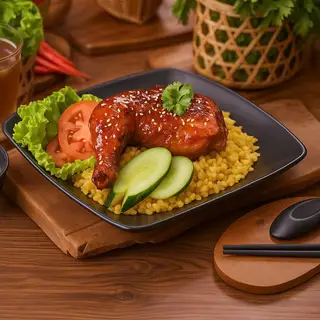 Cơm gà xốt tiêu - 71.000 ₫ tại Cơm Gà Xối Mỡ 142 - Lê Văn Duyệt