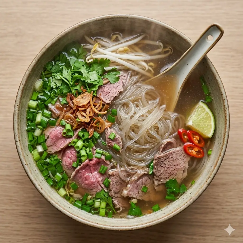 Hình ảnh Miến nước bò tái