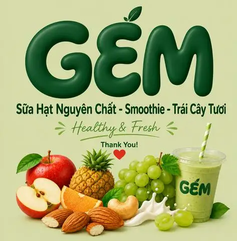 Hình ảnh GÉM - Sữa Hạt Nguyên Chất, Smoothie & Trái Cây Tươi - Ngõ Trại Cá