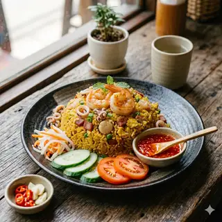 Cơm chiên hải sản - 72.000 ₫ tại Phở Bò Cô Bảy - Hẻm C19
