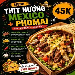 Thịt nướng Mexico - phô mai - 45.000 ₫ tại Tacos Tiểu Hí - Huỳnh Tấn Phát