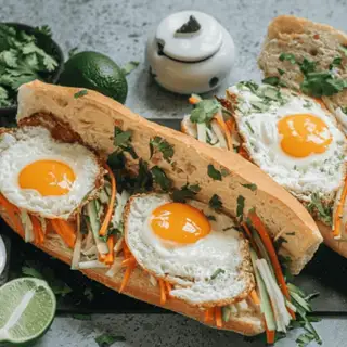 Bánh mì ốp la + pate bơ - 30.000 ₫ tại Bánh Mì 271 - Đoàn Văn Bơ