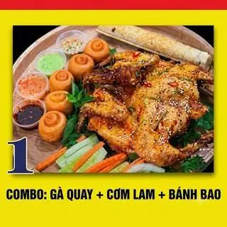Hình ảnh Combo gà quay - cơm lam - bánh bao