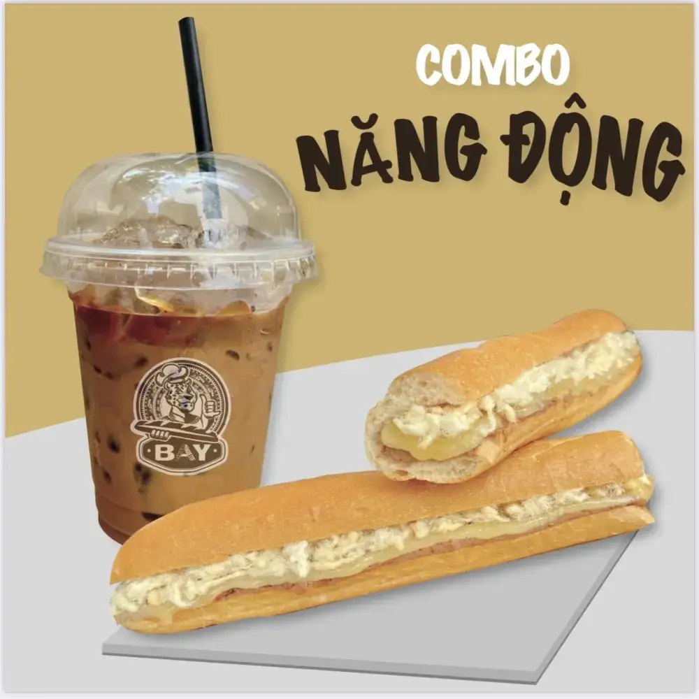BAY NĂNG ĐỘNG (1BMQ + 1Cafe Caramel) - 41.000 ₫ tại Bánh Mì Que - Bay Baguette - Hoàng Văn Thụ