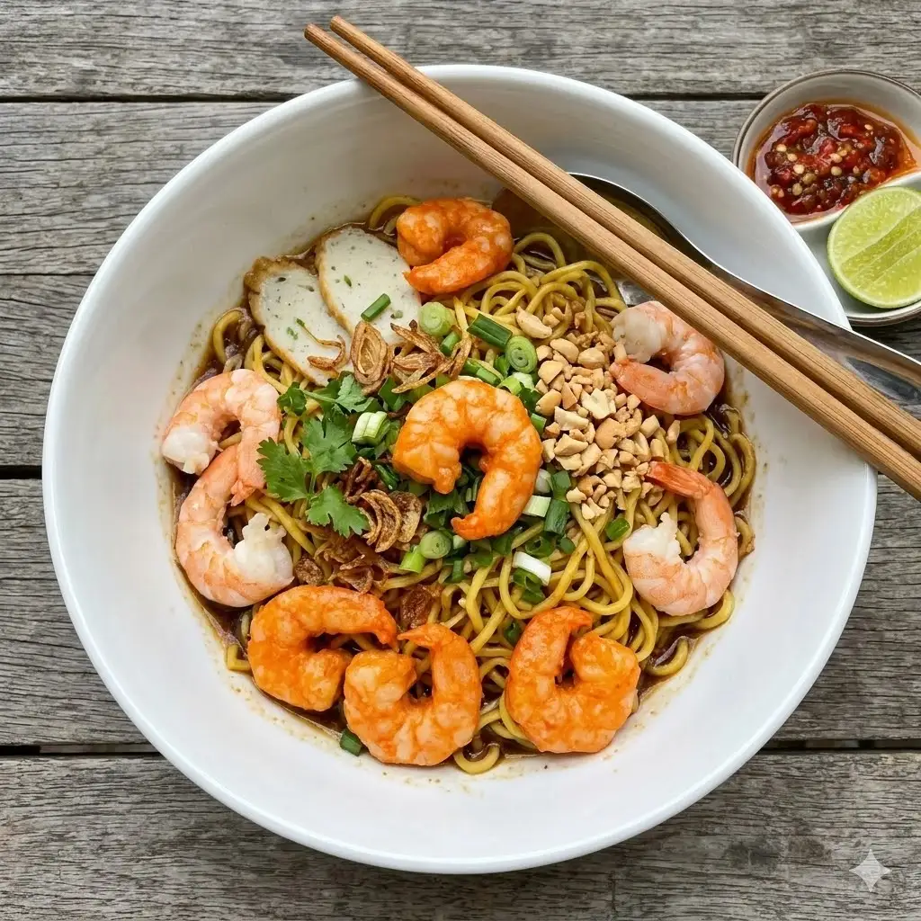 Mì trộn tôm - 53.000 ₫ tại Tú Mập - Mì Trộn Muối Ớt & Cơm Phủ Trứng - Ngô Thời Nhiệm