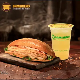 Hình ảnh Combo bánh mì trứng chả - trà đào Bami
