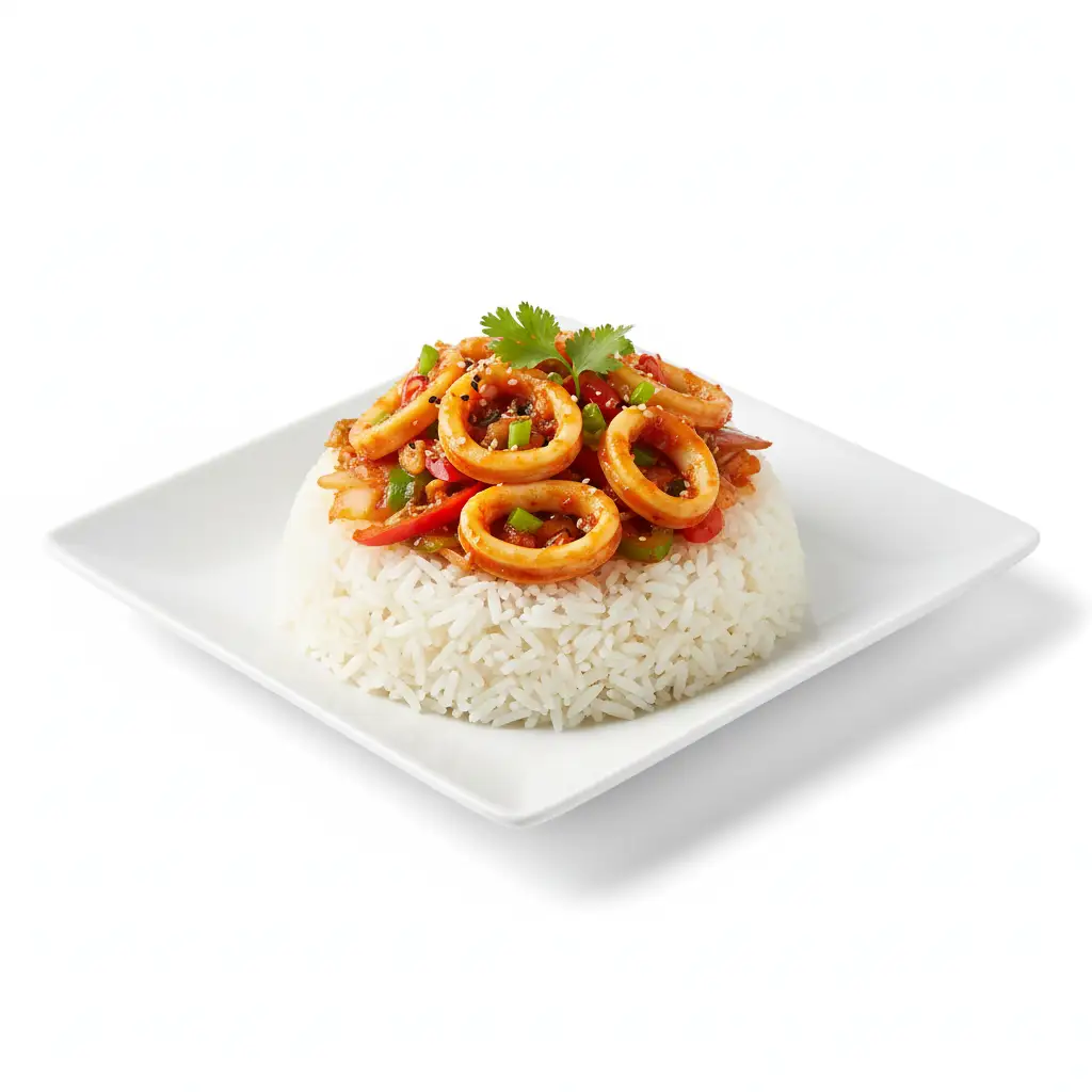 Cơm mực xào chua ngọt - 65.000 ₫ tại Tèo Em - Cơm Chiên & Mì Xào - Đặng Văn Ngữ