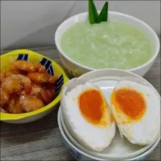 Hình ảnh Tép rim - trứng vịt muối - cháo
