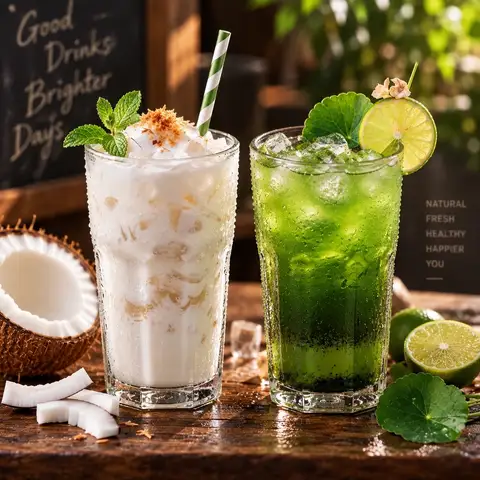Hình ảnh Sữa Dừa Sữa Đậu Rau Má - Tân Quý