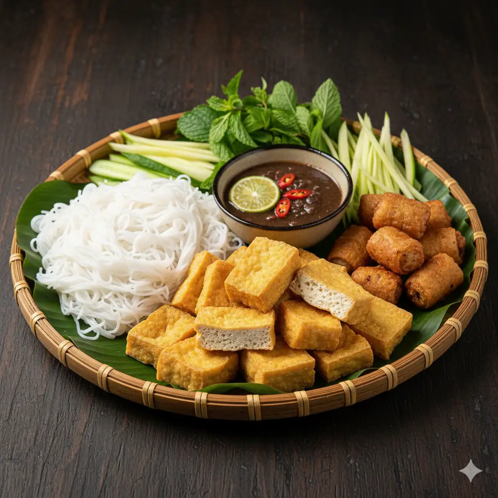Bún đậu Bá Kiến nhiều nem chua rán phố cổ - 119.000 ₫ tại Bún Đậu Cuốn Bá Kiến - Nguyễn Cư Trinh