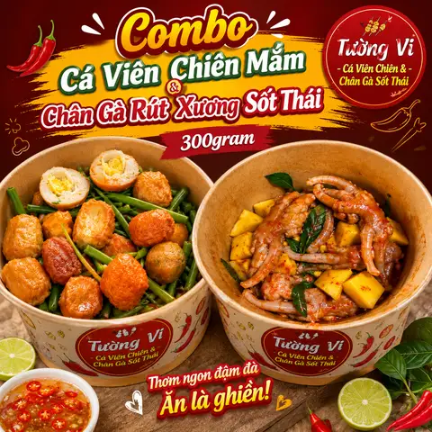 Tường Vi - Cá Viên Chiên Nước Mắm, Trứng Non & Chân Gà Sốt Thái - Đoàn Văn Bơ - Ăn vặt gần bạn