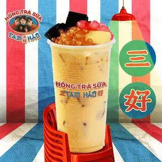 Lục Trà Sữa Full Topping - 奶綠 綜合配料 - 25.000 ₫ tại Hồng Trà Sữa Tam Hảo - Cách Mạng Tháng Tám